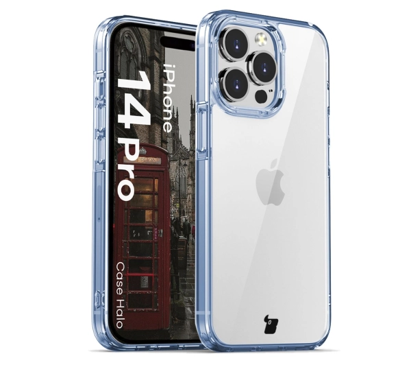 Bizon Etui Case Halo do iPhone 14 Pro, przezroczysto-niebieskie