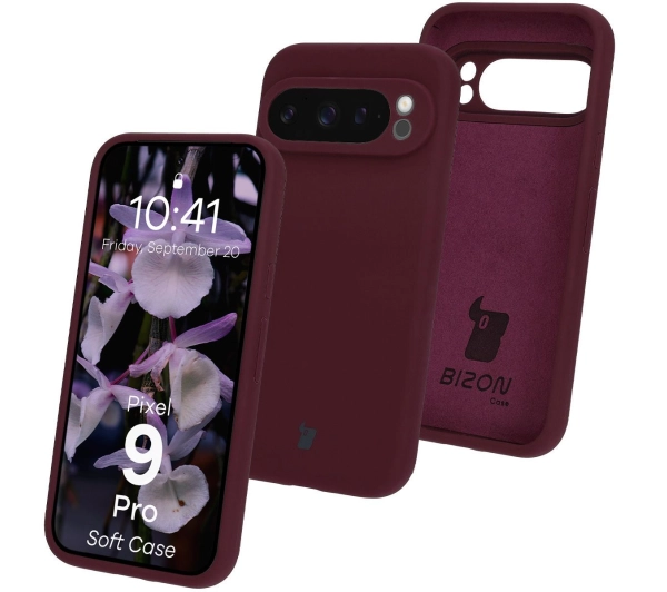Bizon Silikonowe etui Soft Case do Google Pixel 9 Pro, ciemnofioletowe
