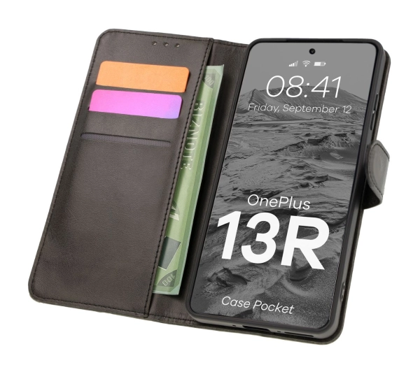 Bizon z klapką Pocket do OnePlus 13R Czarny
