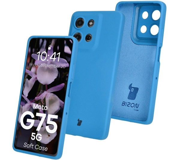 Bizon Silikonowe Soft do Motorola Moto G75 5G Niebieski