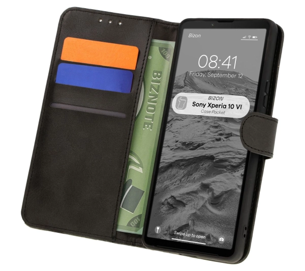 Bizon Etui z klapką Case Pocket do Sony Xperia 10 VI, czarne