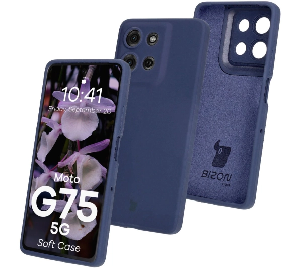 Bizon Silikonowe Soft do Motorola Moto G75 5G Ciemno-niebieski