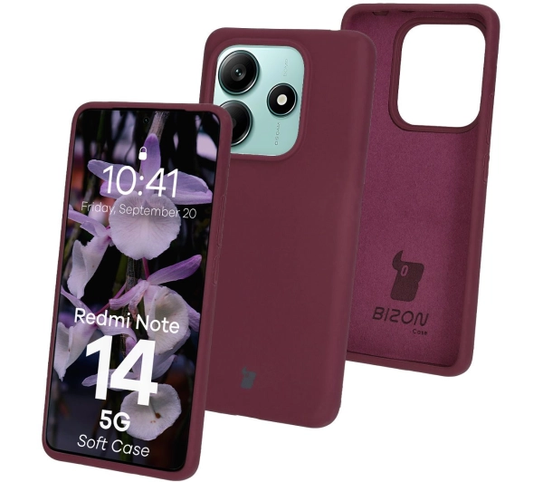 Bizon Silikonowe Soft do Xiaomi Redmi Note 14 5G Ciemno-fioletowy