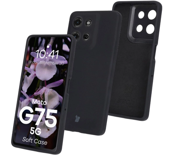 Bizon Silikonowe Soft do Motorola Moto G75 5G Czarny