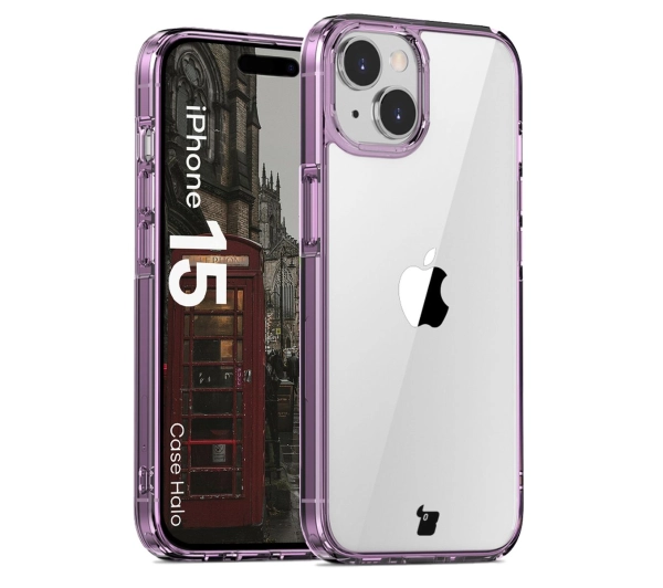 Bizon Etui Case Halo do iPhone 15, przezroczysto-fioletowe