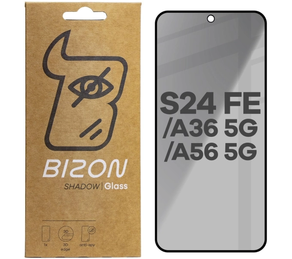 Bizon prywatyzujące pełne Edge Shadow do Galaxy S24 FE/A36 5G/A56 5G Przyciemniane