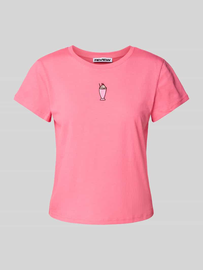 T-shirt z wyhaftowanym motywem