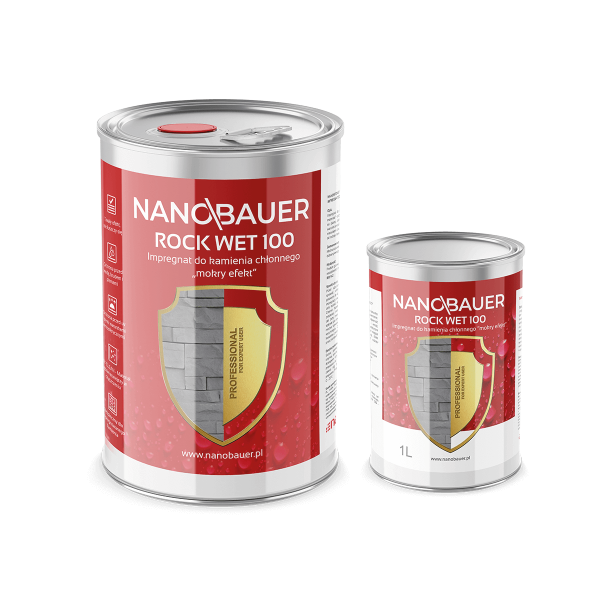 Impregnat do kamienia porowatego mokry efekt - NANOBAUER® ROCK WET 100