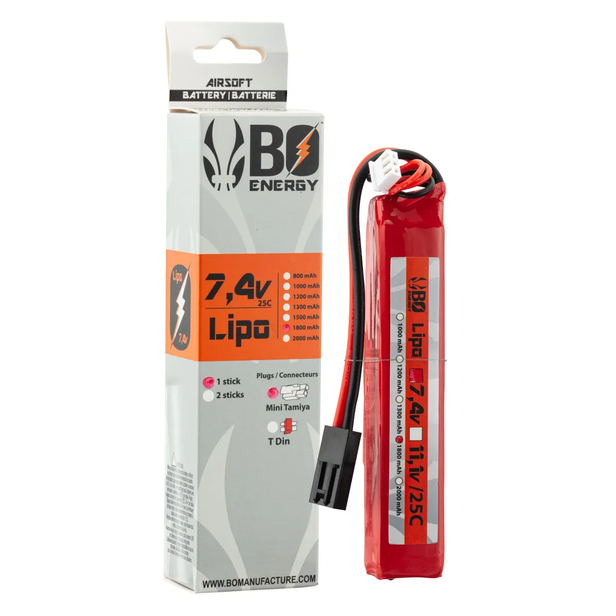 Akumulator Black Ops Lipo 7.4V 1800mah 25C 1 Stick T-Dean