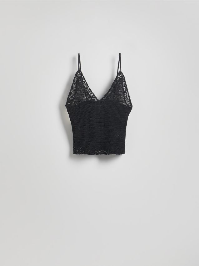 Reserved - Dzianinowy top - czarny