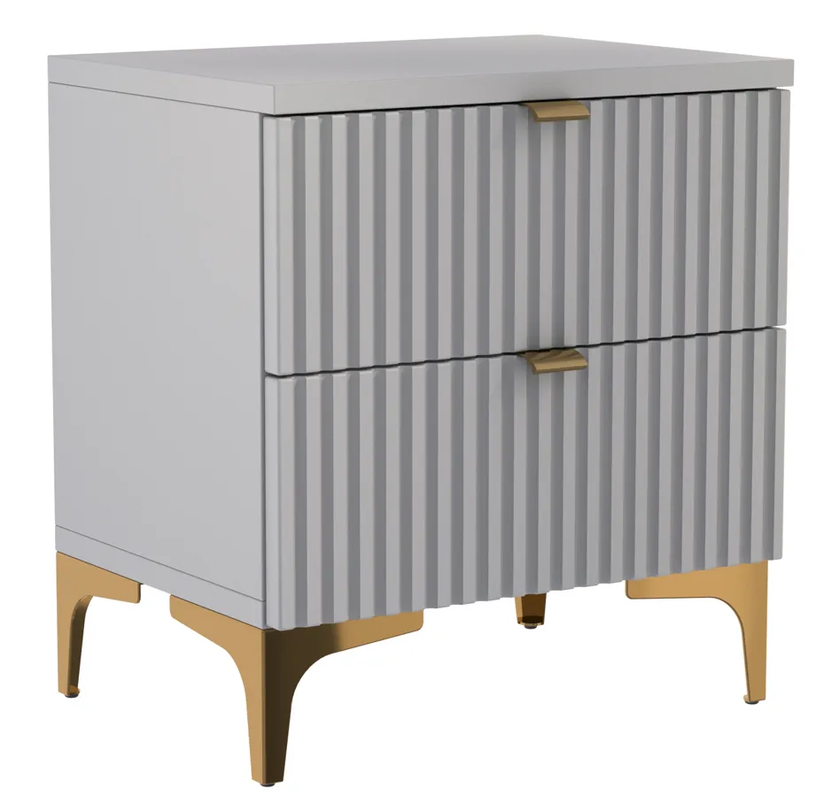 Popielata szafka nocna na nóżkach C9-W19