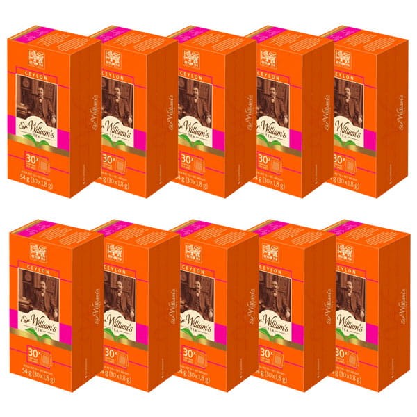 Sir William's Ceylon Black Tea ZESTAW 10 sztuk po 30 saszetek herbata czarna 300 saszetek