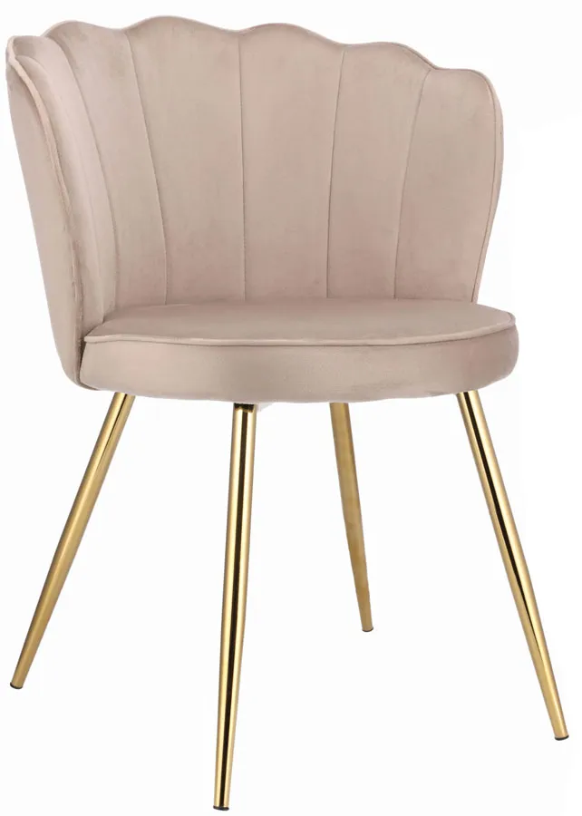 Beżowe krzesło tapicerowane welurem - Ria