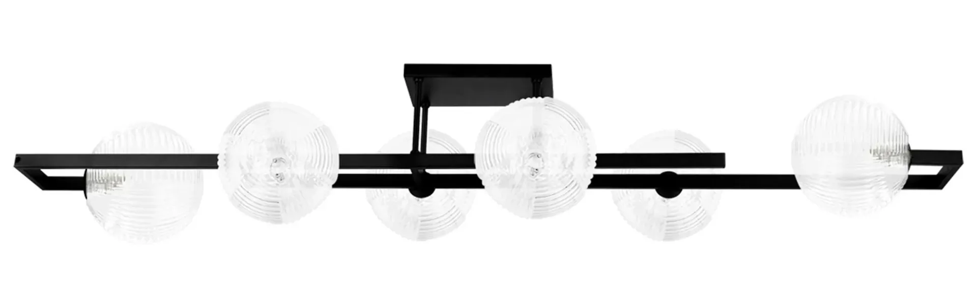 Szeroka lampa sufitowa czarno-transparentna S5-K23