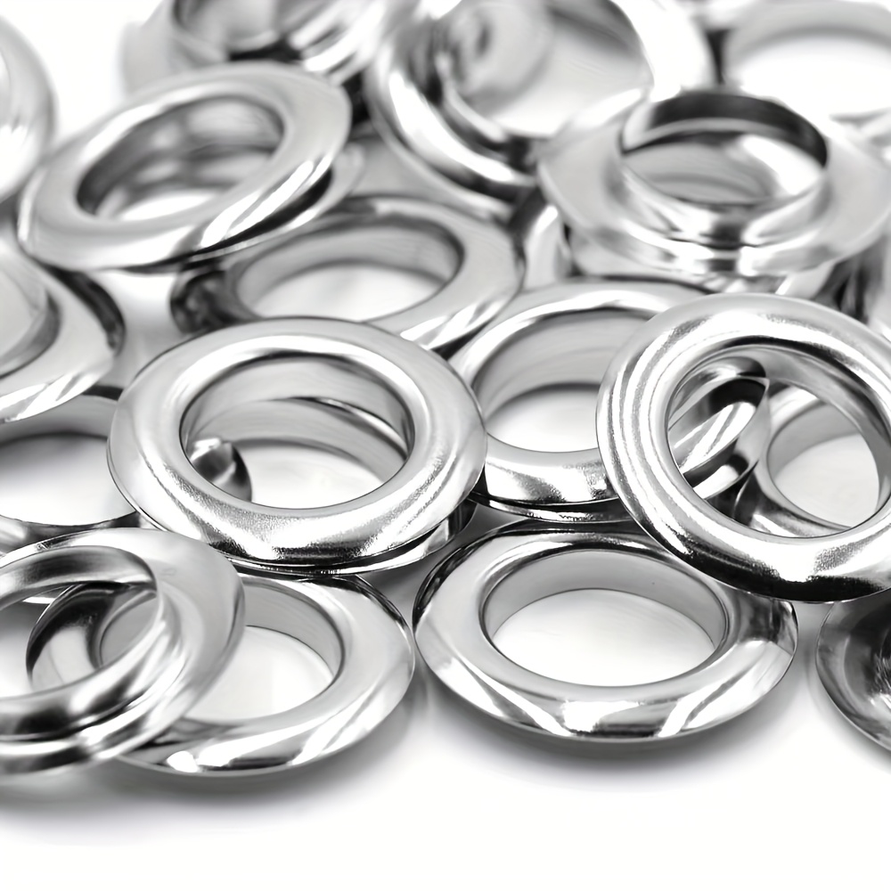 TEMU Zestaw 10 Dużych Srebrnych Oczek z Klamrą Wykonanych z Mosiądzu, 20mm, Pasujących do Butów i Kapeluszy DIY ze Skóry Ekologicznej