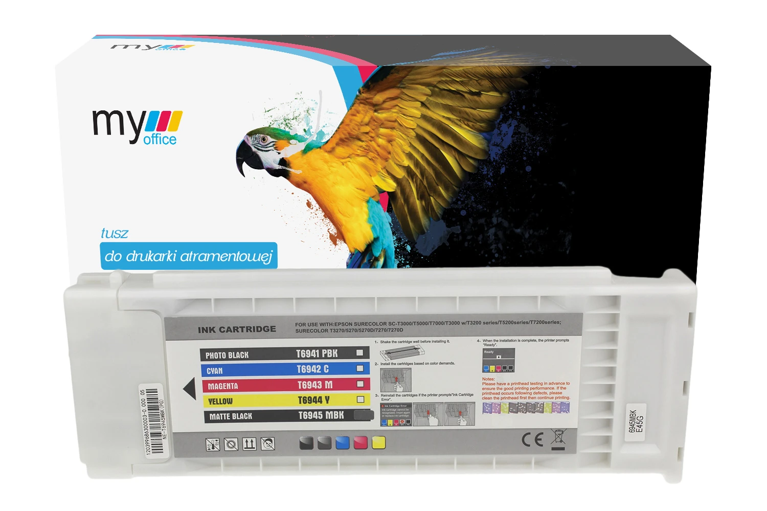 Tusz T6945 MBK (C13T694500) do Epson certyfikowany zamiennik marki My Office z dożywotnią gwarancją