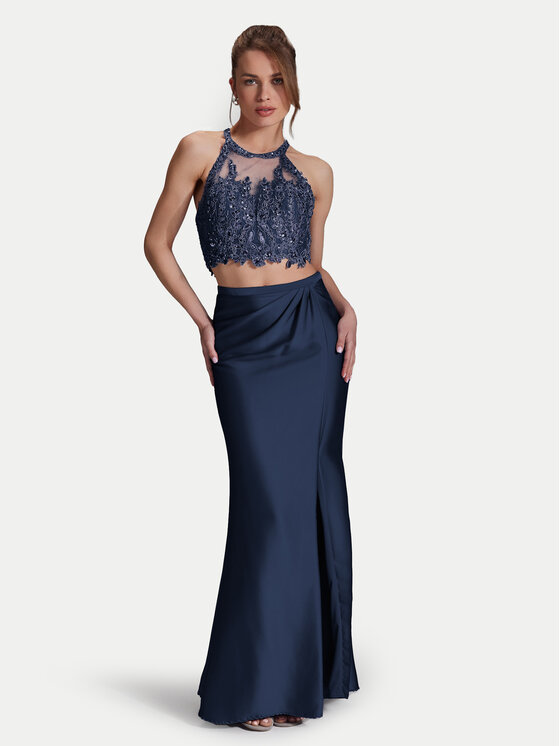 Hey Kyla Sukienka wieczorowa 5AI066HK Granatowy Slim Fit