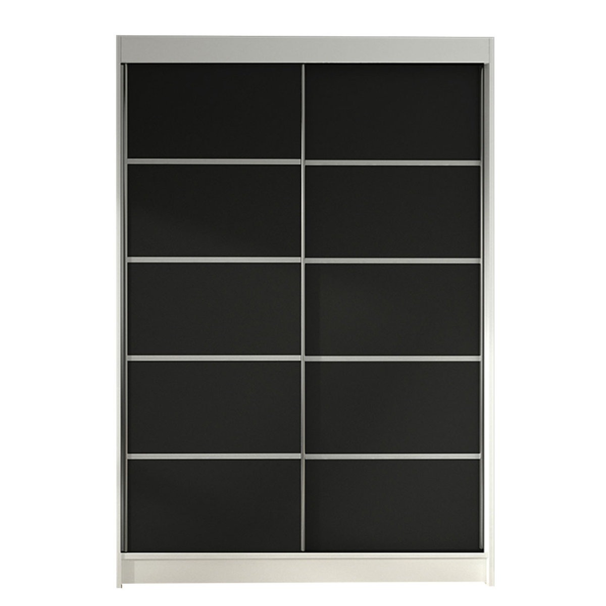 Szafa z drzwiami przesuwnymi Lino IV, Biały / Czarny