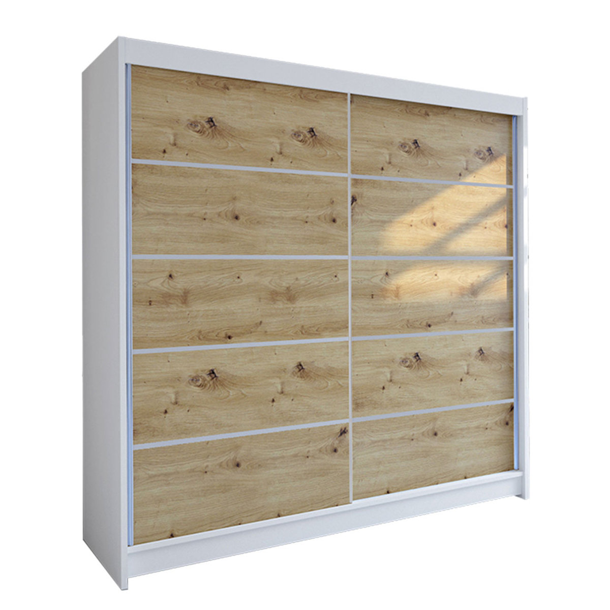 Szafa z drzwiami przesuwnymi Talin IV, Biały / Dąb Artisan