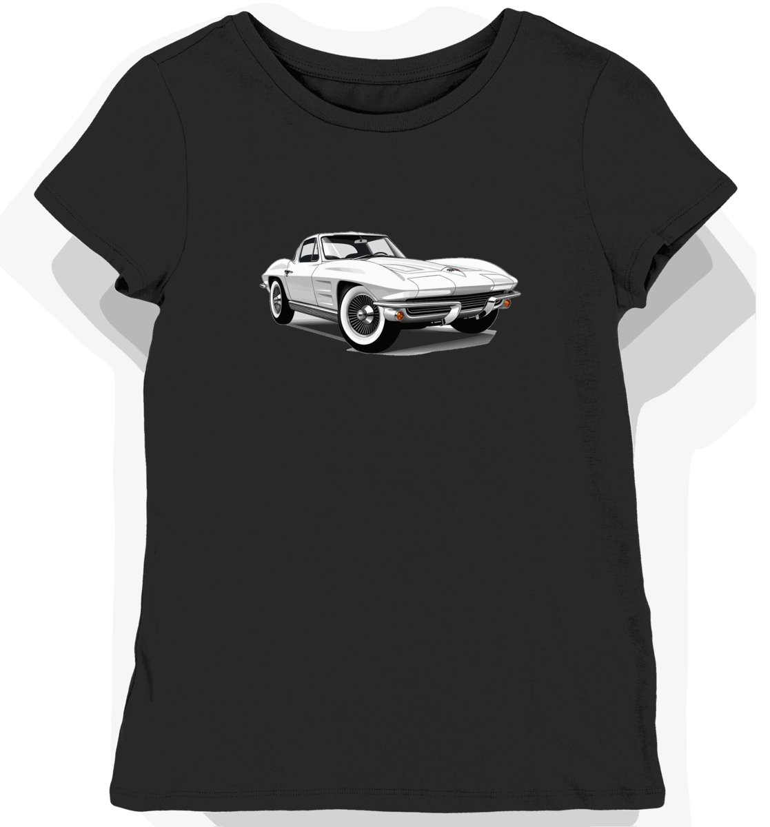 Koszulka damska czarna Klasyczny Styl Corvette 1963 XL