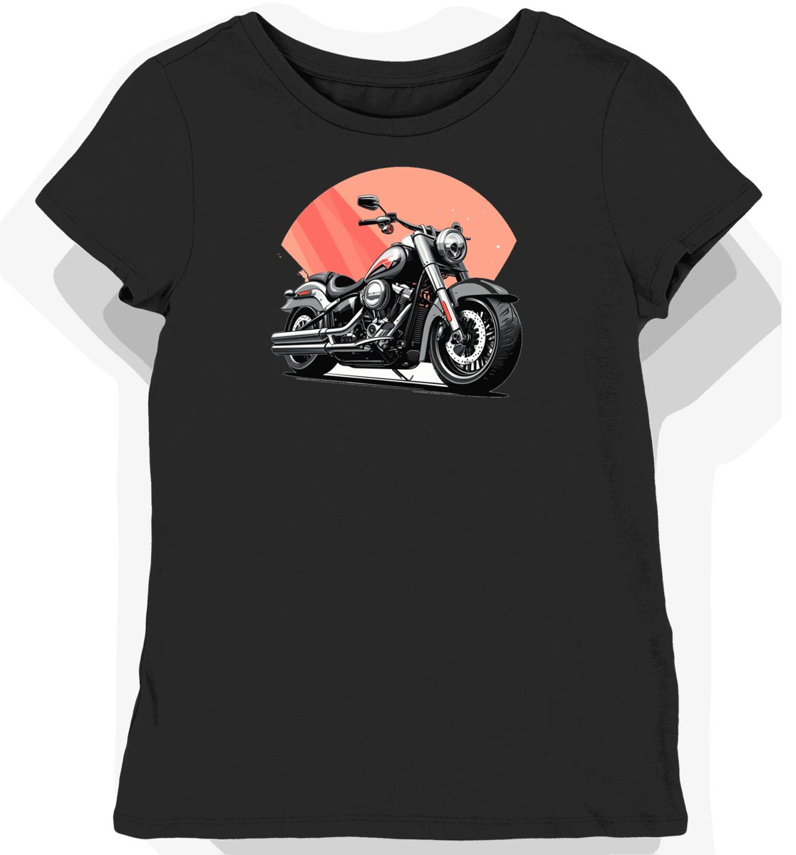 Koszulka damska czarna z Motywem Klasycznego Harley-Davidsona XL