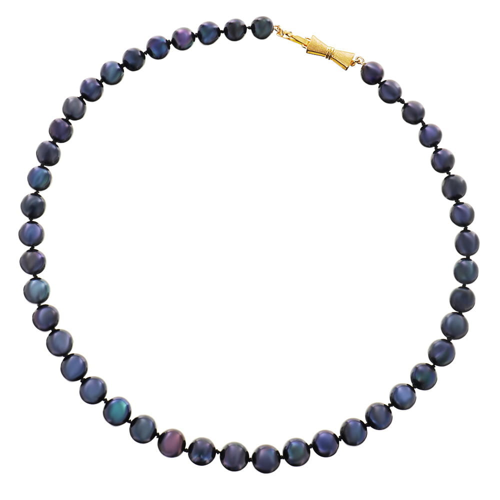 ENAYA LAMAR NOIR Naszyjnik czarne perły naturalne kolia choker - 45 cm