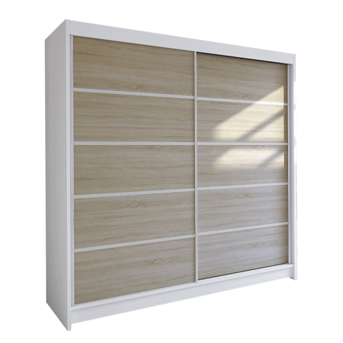 Szafa z drzwiami przesuwnymi Talin IV, Biały / Dąb Sonoma