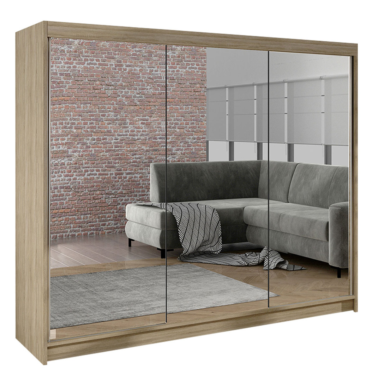 Szafa z drzwiami przesuwnymi Derby III, Dąb Sonoma