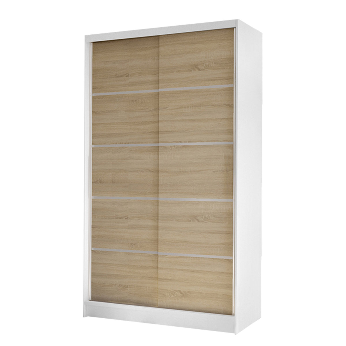 Szafa z drzwiami przesuwnymi Diego IV, Biały / Dąb Sonoma