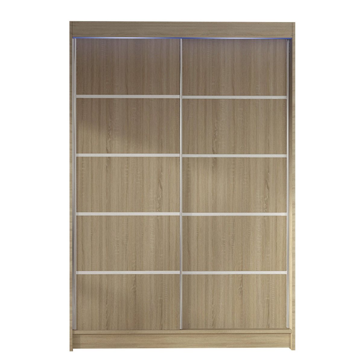 Szafa z drzwiami przesuwnymi Lino IV z oświetleniem RGB, Dąb Sonoma