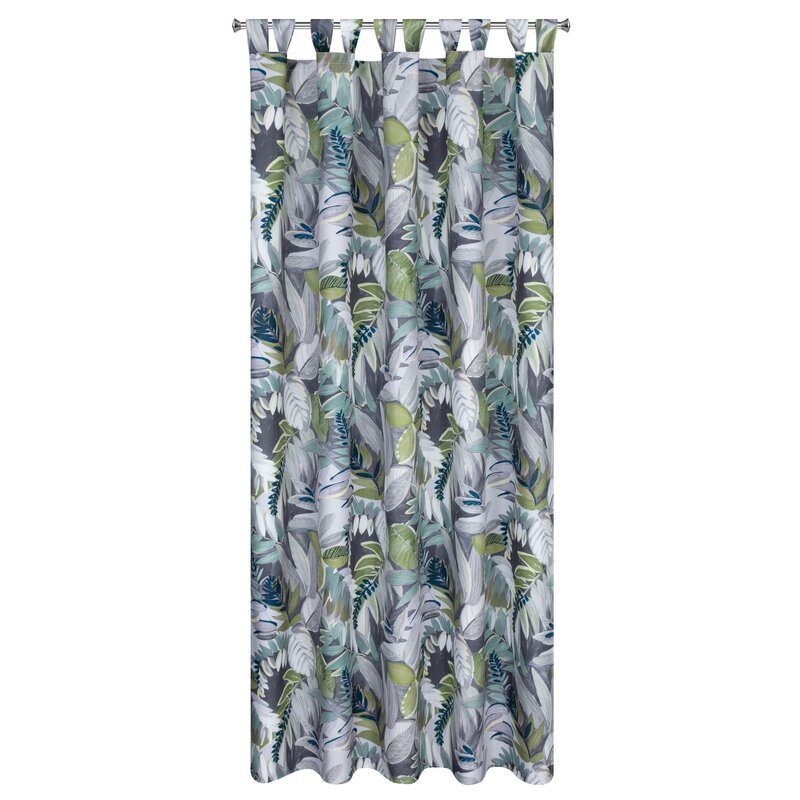 Zasłona gotowa 155x240 Garden zielona liście do ogrodu wodoodporna mocowana na szelki/rzep