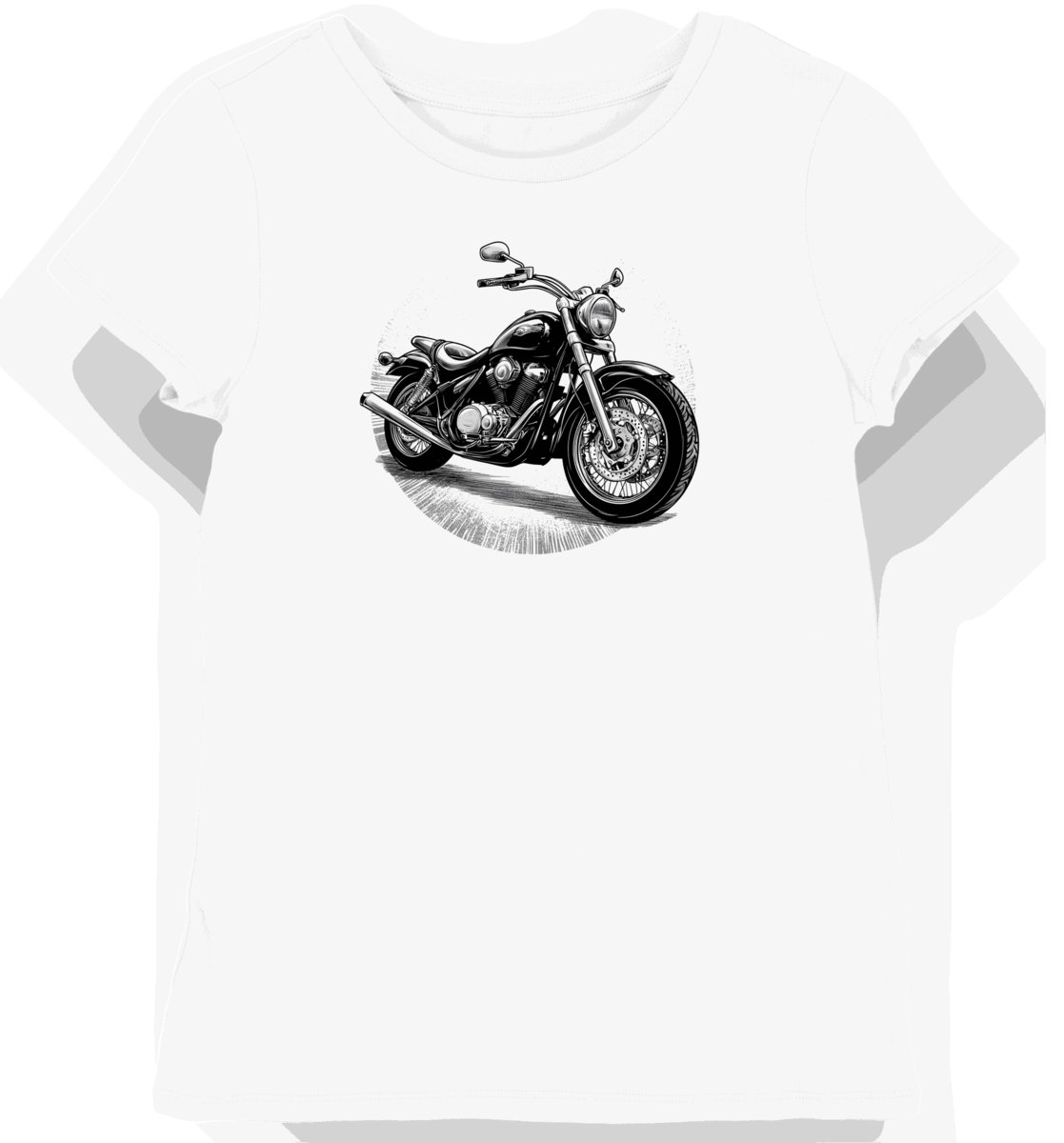 Koszulka damska biała z motywem eleganckiego motoru Yamaha V Star XL