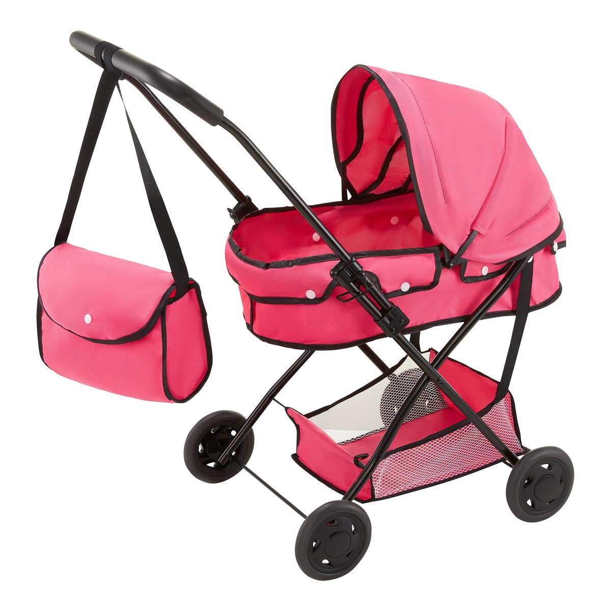 Wózek dla lalek głęboki gondola składany torba gumowe koła duży lekki