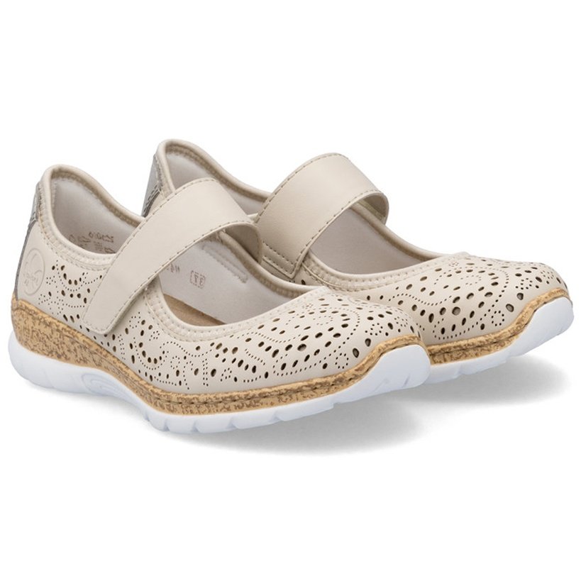 Półbuty damskie ażurowe Rieker N4299-60 BEIGE 37