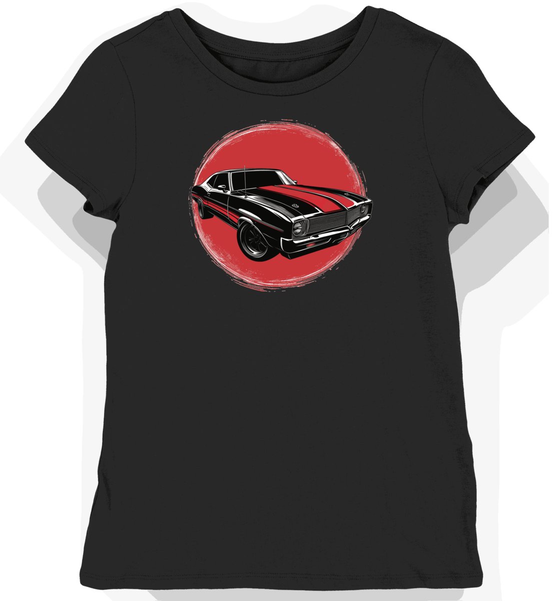 Koszulka damska czarna z Klasycznym Pojazdem w Stylu Muscle Car XXL