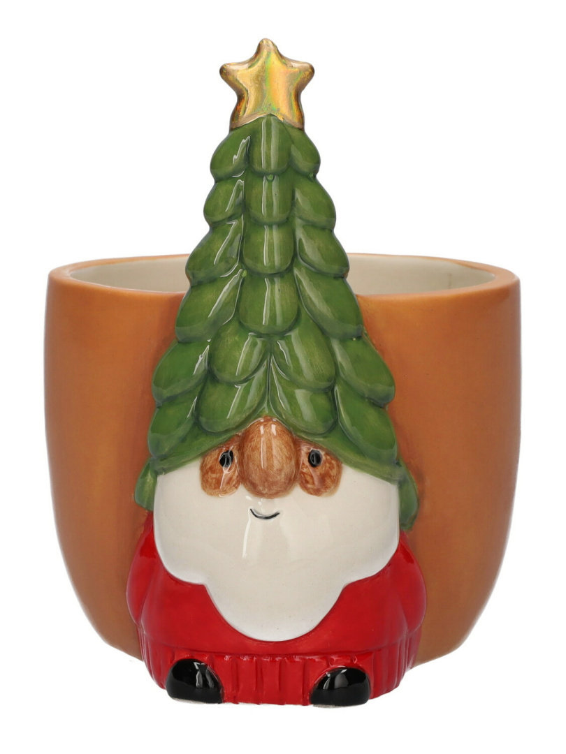 Osłonka doniczka ceramika ozdobna Mikołaj święta