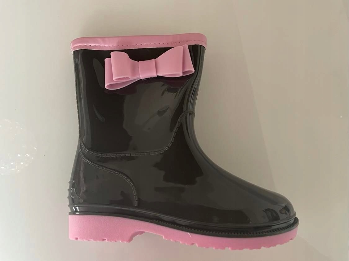 Kalosze dla dzieci z kokardką szare rozm. 30