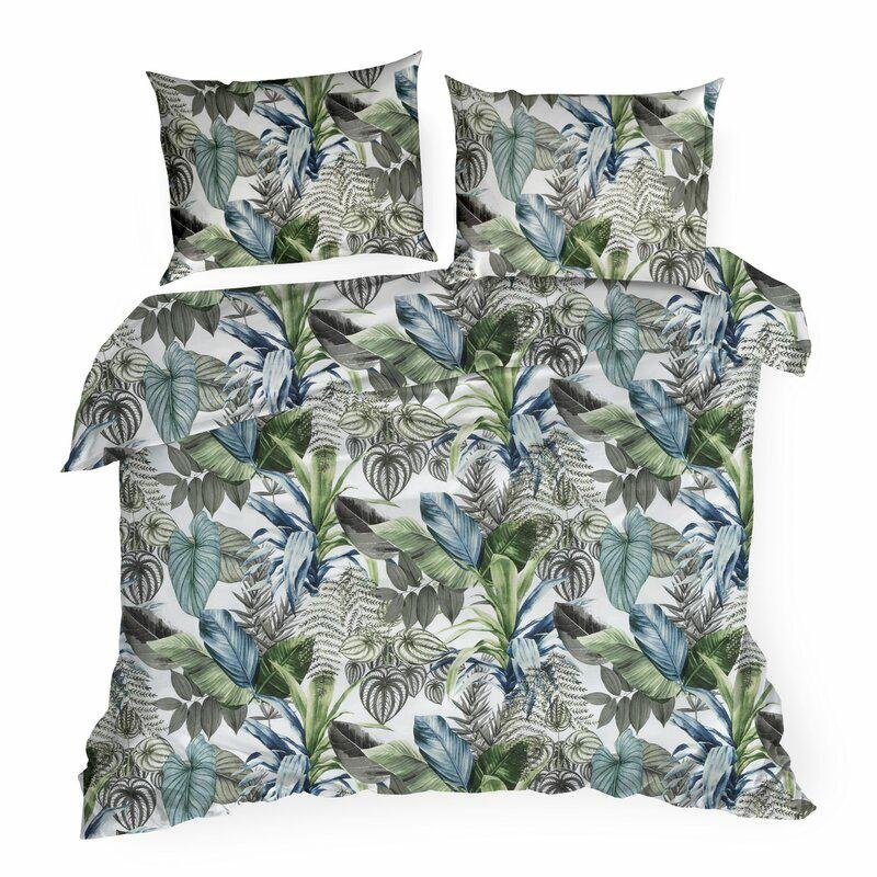 Pościel 160x200 Davos liście zielona