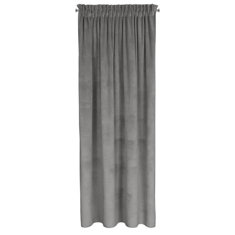Zasłona 140x300 Eliza szara welurowa gotowa na taśmie