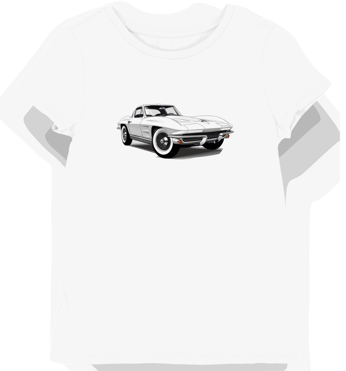 Sportowa Elegancja: Koszulka damska biała z Klasycznym Corvette XXL