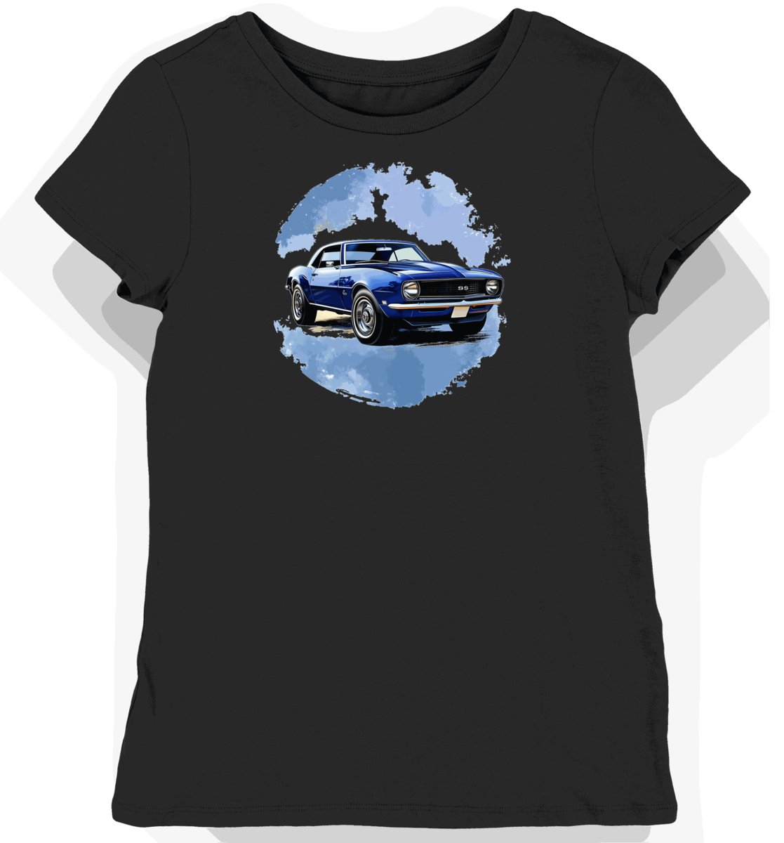 Koszulka damska czarna z Klasycznym Camaro w Haze S