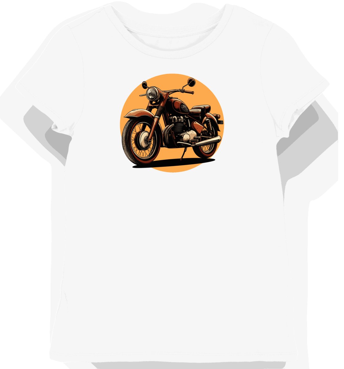 Koszulka damska biała z klasycznym motocyklem i nostalgiczny klimat M