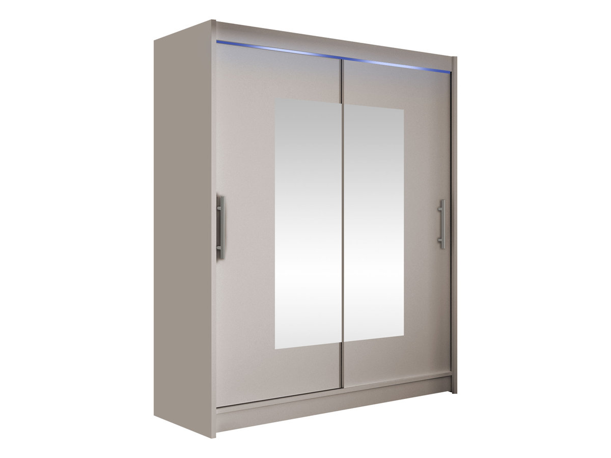 Szafa z drzwiami przesuwnymi Westa III z oświetleniem RGB, Kaszmir / Lustro