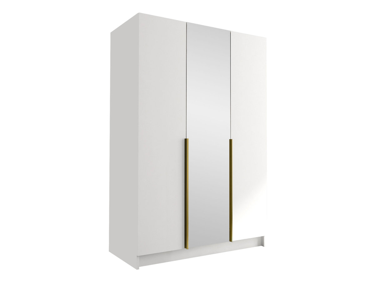 Szafa z lustrem Calia II, Biały / Biały + Złoty