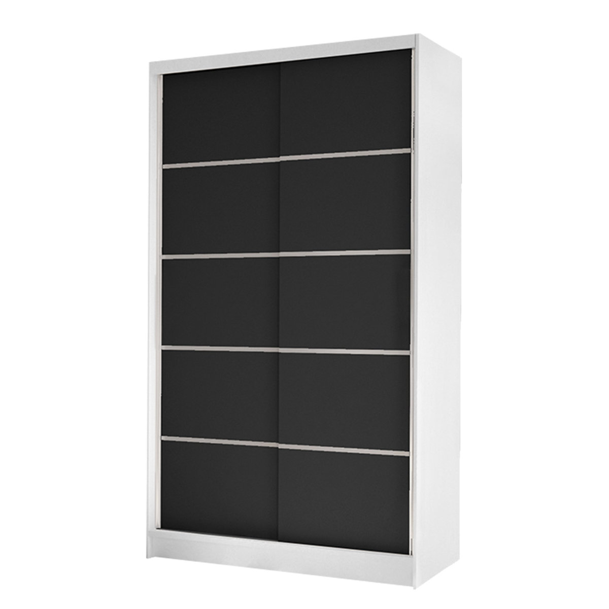 Szafa z drzwiami przesuwnymi Diego IV, Biały / Czarny