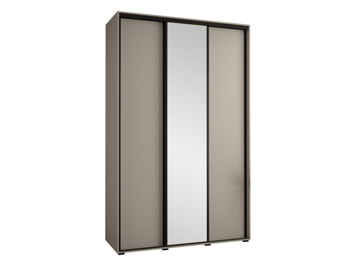 Szafa przesuwna Dakota 3 150 cm, Kaszmir / Kaszmir + Czarny