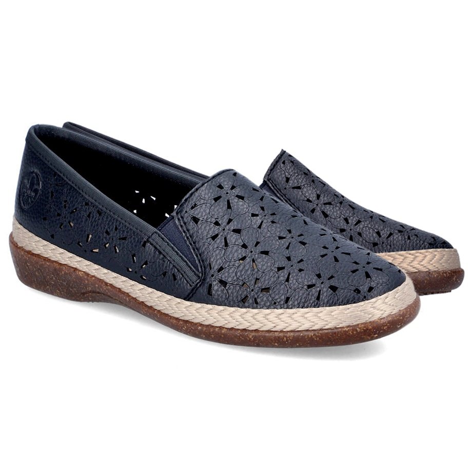 Półbuty damskie ażurowe Rieker 47666-14 BLUE 38