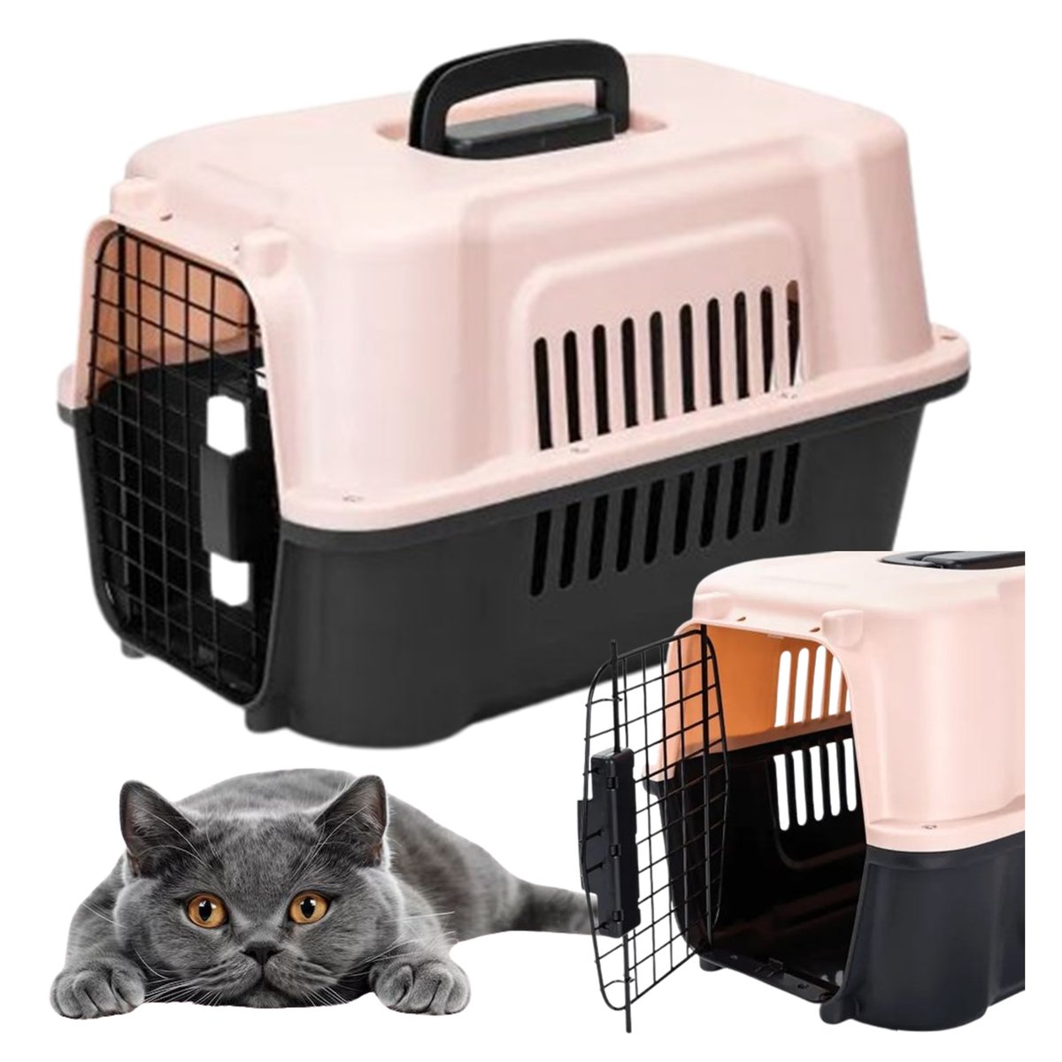 Transporter dla kota psa królika Box podróżny Klatka 37x37x58 cm Nobleza