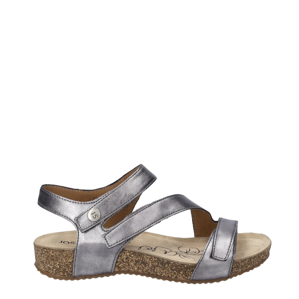 Sandały damskie Josef Seibel TONGA 25 skórzane srebrny 78519 38 700