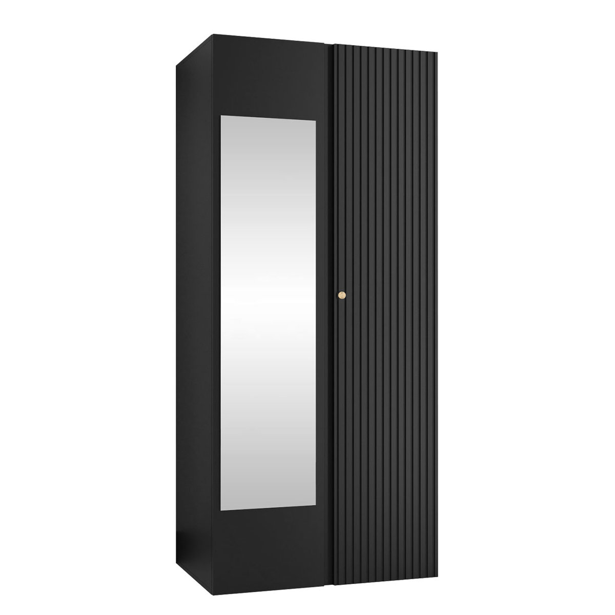 Szafa Orion Ryfel Slim 2D z lustrem, Czarny